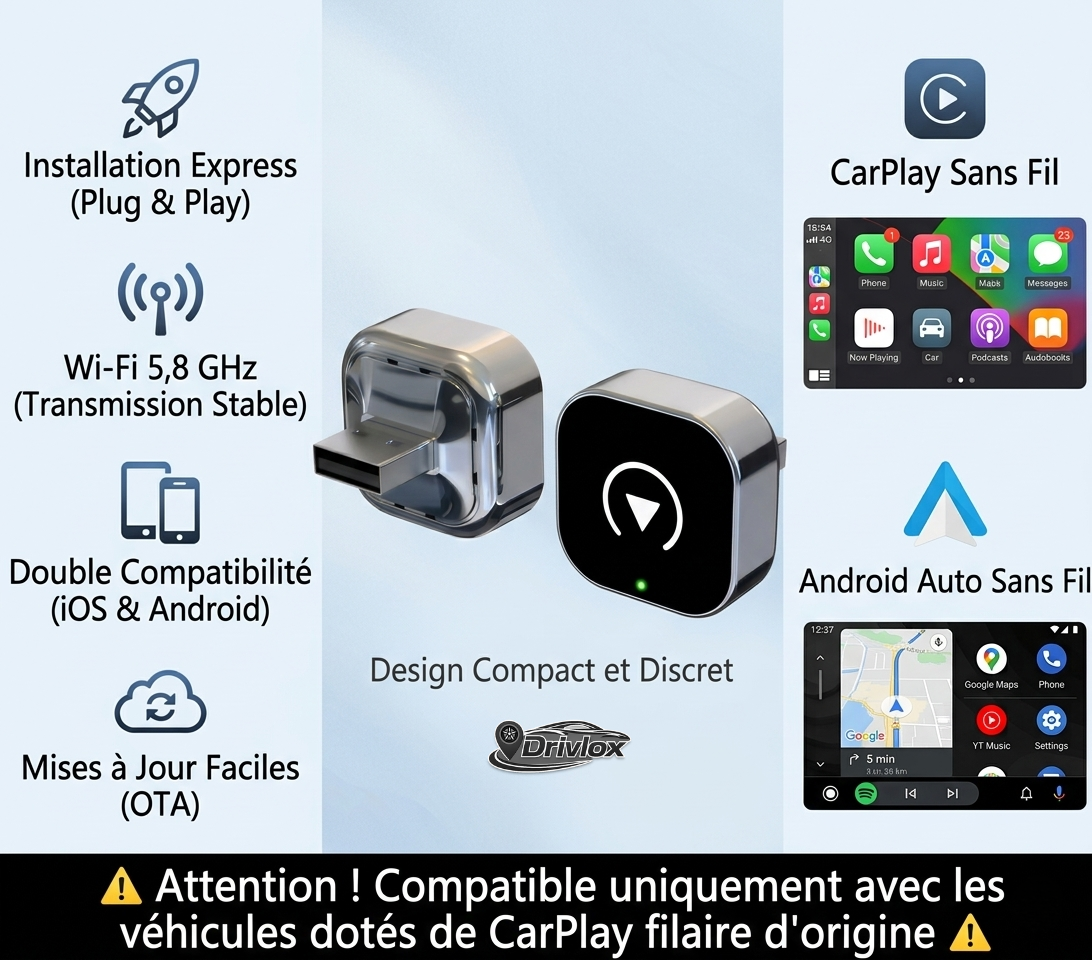 Adaptateur CarPlay sans fil