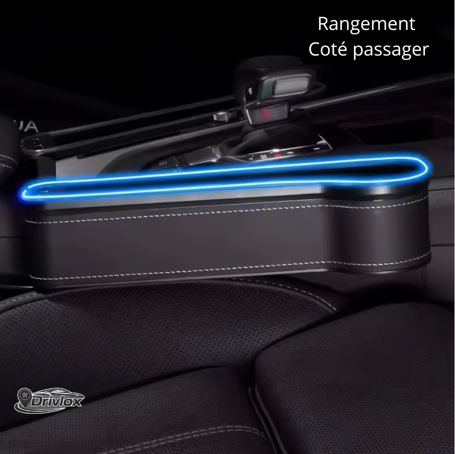 Boîte de rangement en cuir PU pour siège de voiture